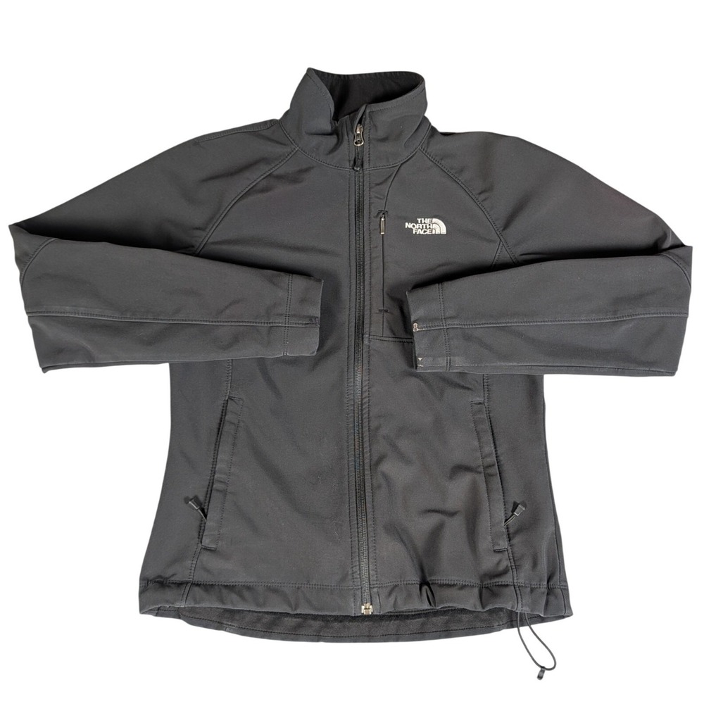 The North Face Softshell Jacket Womens Medium Black Full Zip Apex Bionic Good